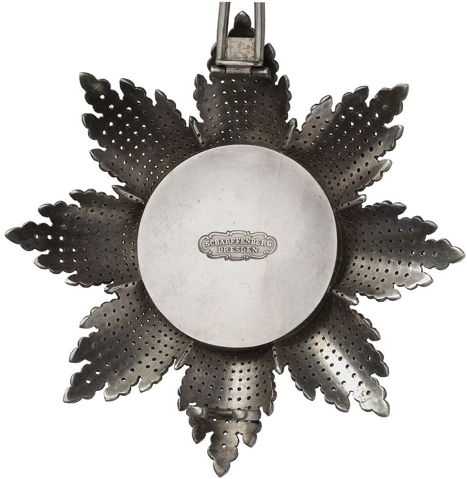 Royal Saxon House Order of the Rue Crown made by  Gustav Adolf  Scharfenberg.jpg