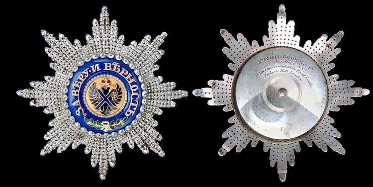 Saint Andrew order breast star by Rundell, Bridge & Co.jpg