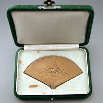 Silver Wedding Anniversary of the Emperor of Japan Commemorative Fan-shaped Plaquette.jpg