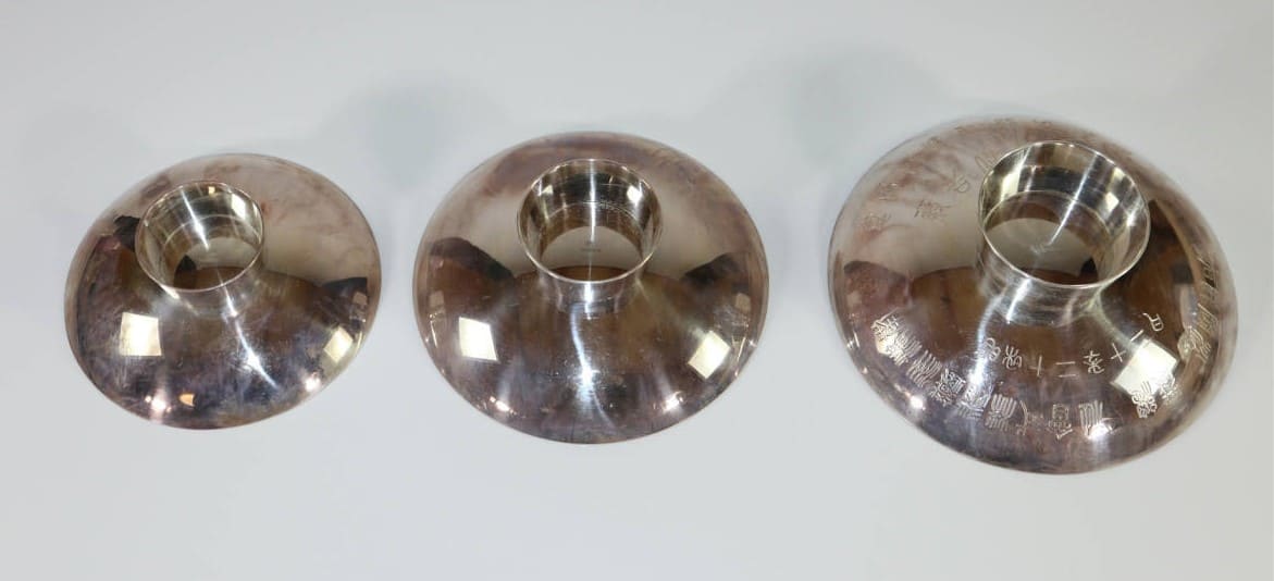 South Manchurian Railway Award Silver Sake Cups  _.jpg
