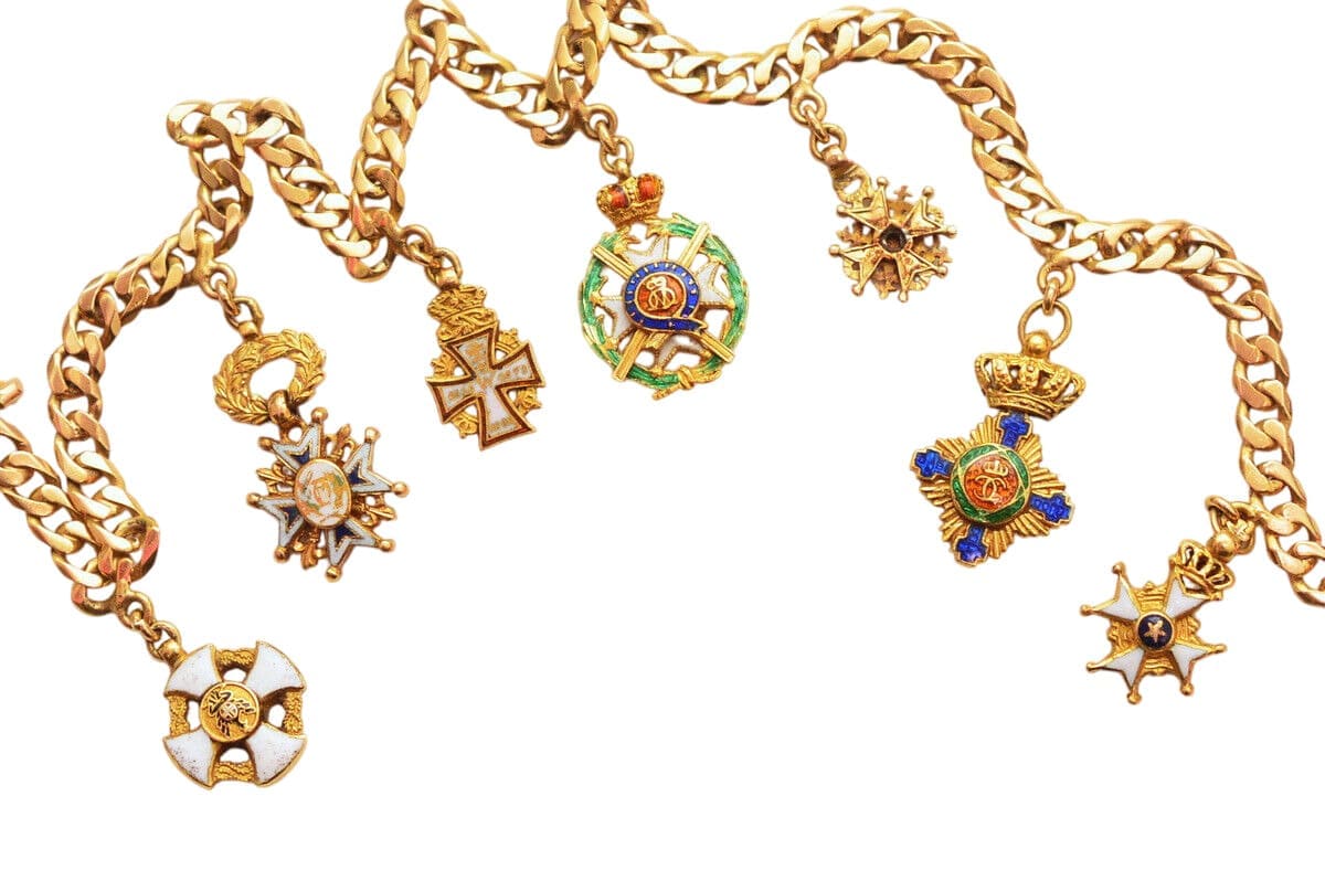 Swedish-made miniature group  with Saint Stanislaus order.jpg