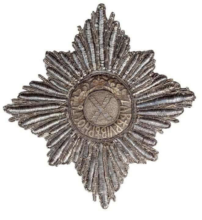 Yakov Bruce  embroidered breast star of St. Andrew order.jpg