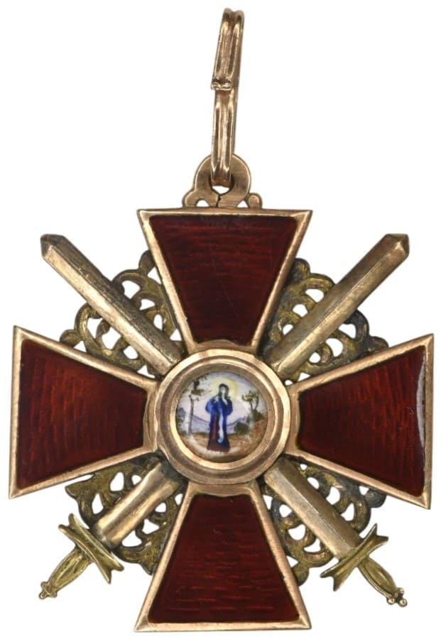 Знак ордена  Св. Анны 3-й степени с мечами Альберт Кейбель.jpg
