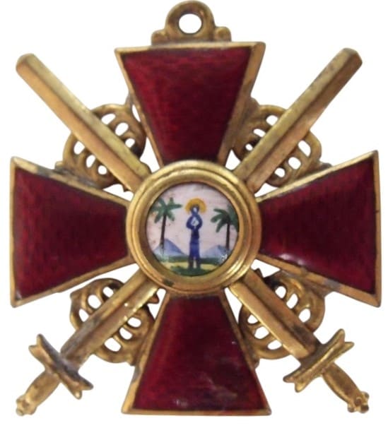 Знак ордена Св. Анны 3-й  степени с  мечами мастерской Дмитрия Осипова.jpg