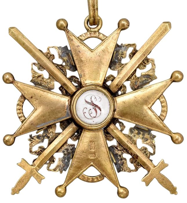 Знак Ордена Св. Станислава 2-й степени с мечами фирмы Осипова.jpg