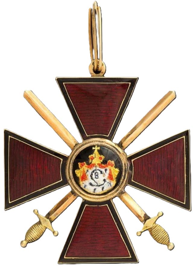 Знак  ордена Святого равноапостольного князя Владимира 2-й степени с мечами ИЛ.jpg