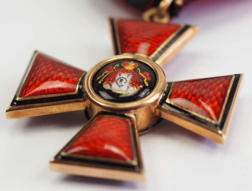 Знак ордена Святого  равноапостольного князя Владимира 4-й степени клеймо КФ.jpg