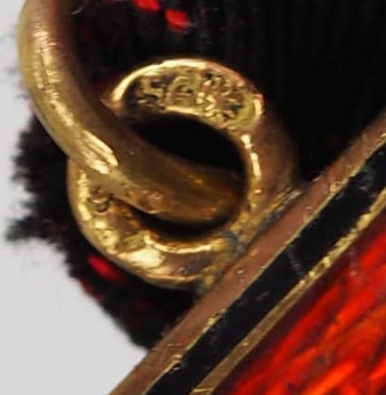 Знак ордена Святого равноапостольного князя Владимира 4-й степени  клеймо КФ.jpg