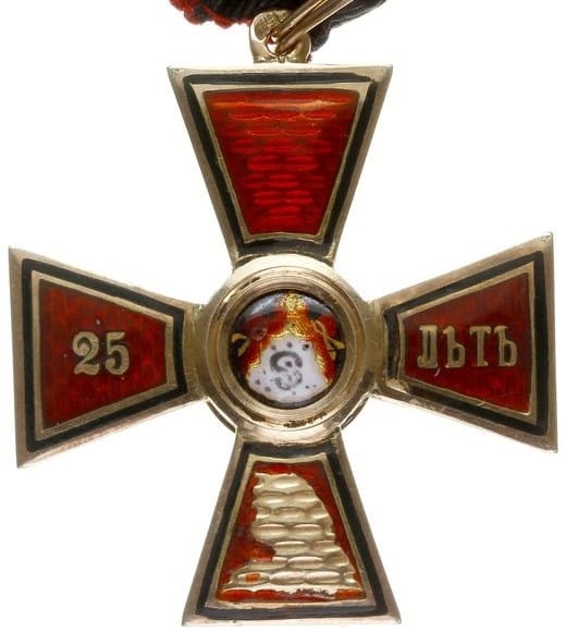 Знак ордена Святого равноапостольного князя Владимира 4-й степени за 25 лет службы.jpg