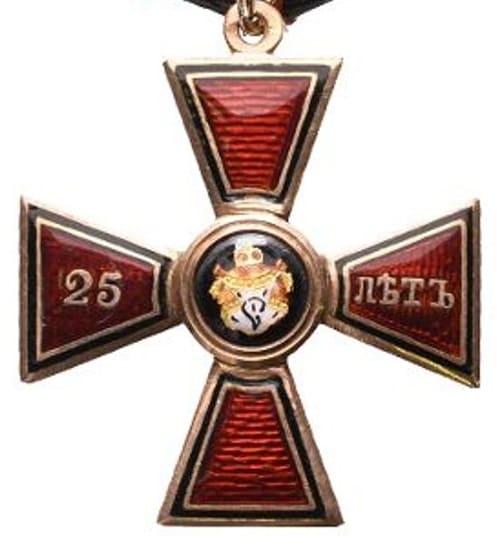 Знак ордена  Святого равноапостольного князя  Владимира IV степени «За 25 лет службы».jpg