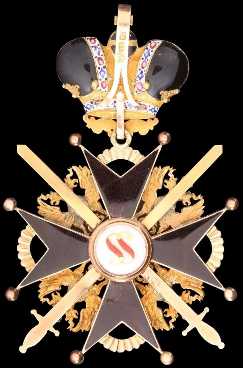 Знак ордена Святого  Станислава 2-й степени с короной и мечами PL.jpg