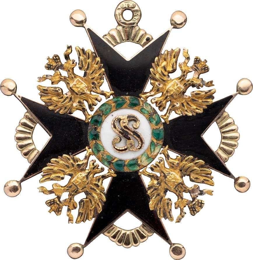 Знак ордена Святого Станислава 3-й степени черной эмали ИМ.jpg