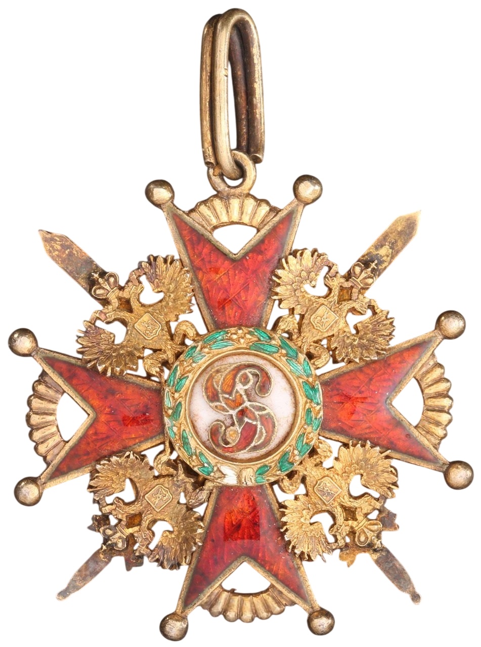 Знак ордена Святого Станислава  III степени с мечами Франция.jpg