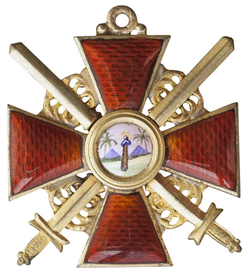 Знак ордена Святой Анны 3-й степени с  мечами  ДО К.jpg