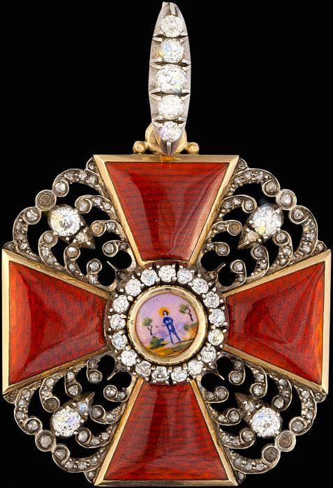 Знак ордена Святой Анны II степени с бриллиантами ДО.jpg